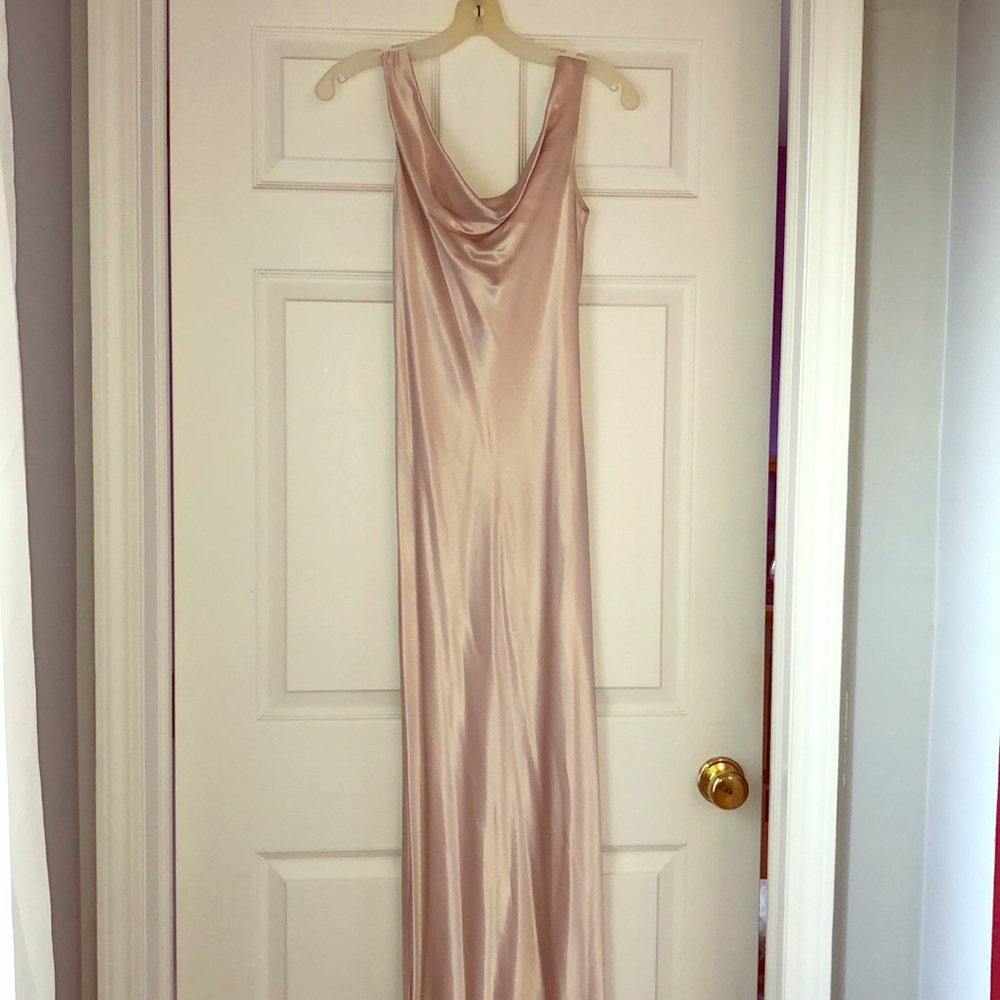 Pink/nude satin homecoming dress